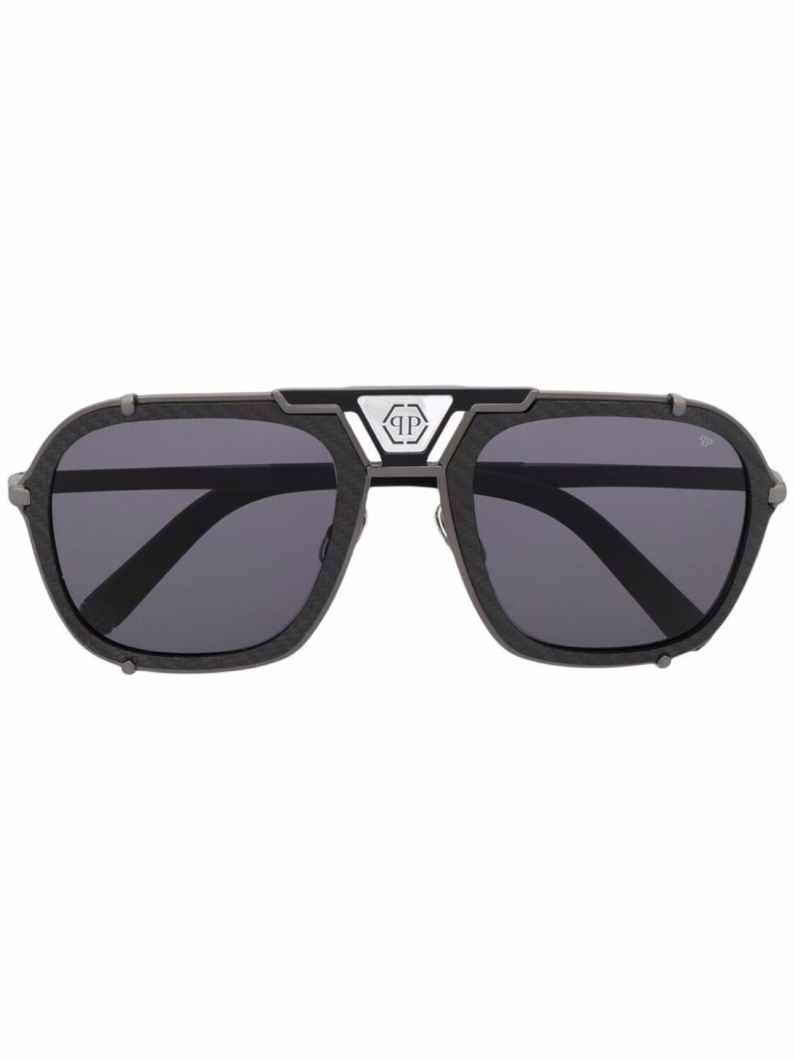 

Philipp Plein солнцезащитные очки-пилоты Signature, коричневый
