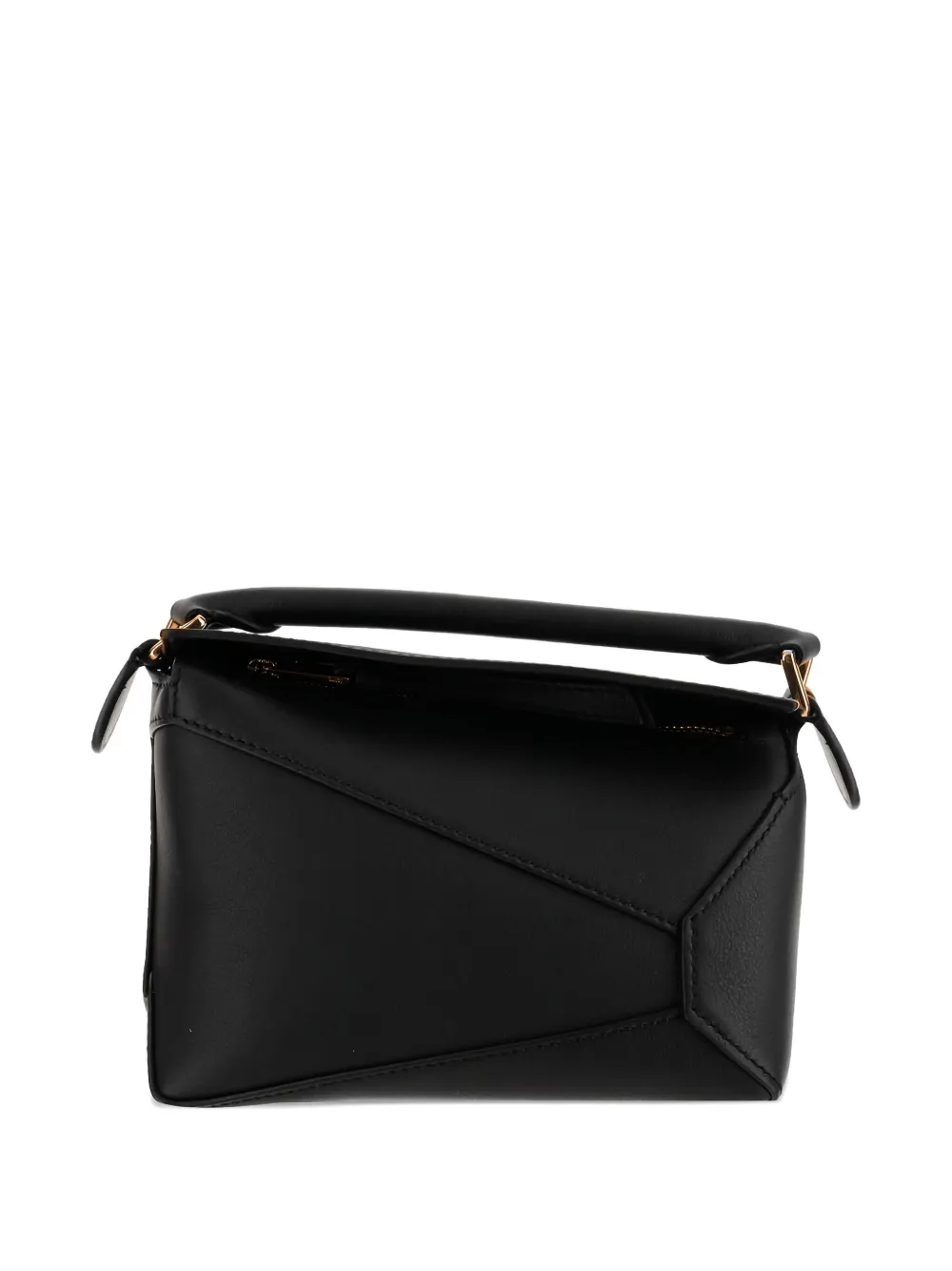 Мини-сумка Puzzle Edge из телячьей кожи с верхней ручкой LOEWE, черный — фото 2