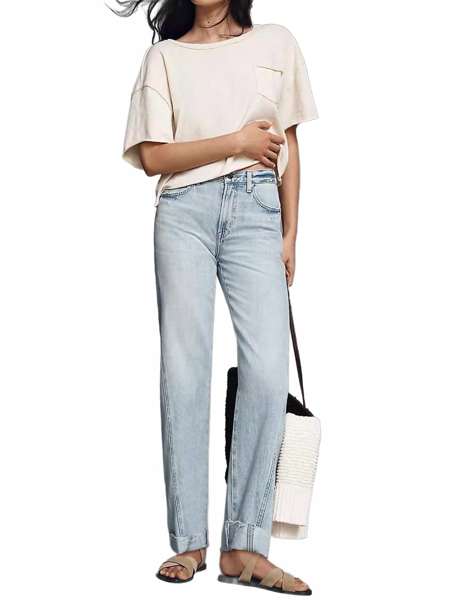 

Джинсы Kacey Mid Rise Cuff Boyfriend Jeans в Беркли PISTOLA, berkeley