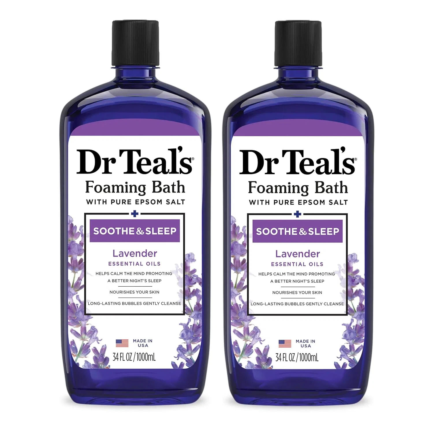 Пена для ванны Dr Teal's с солью Эпсома и лавандой, 2 x 1 л Dr Teal'S