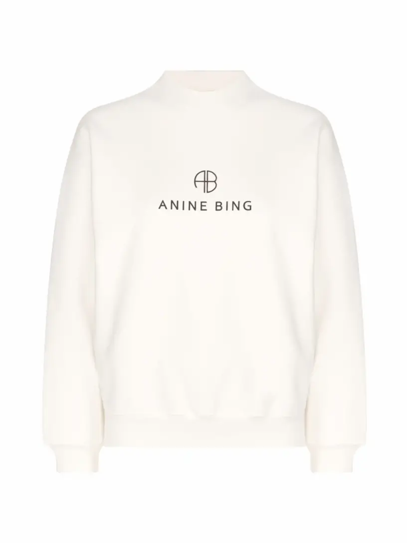 

Оверсайз свитшот с логотипом Anine Bing, белый