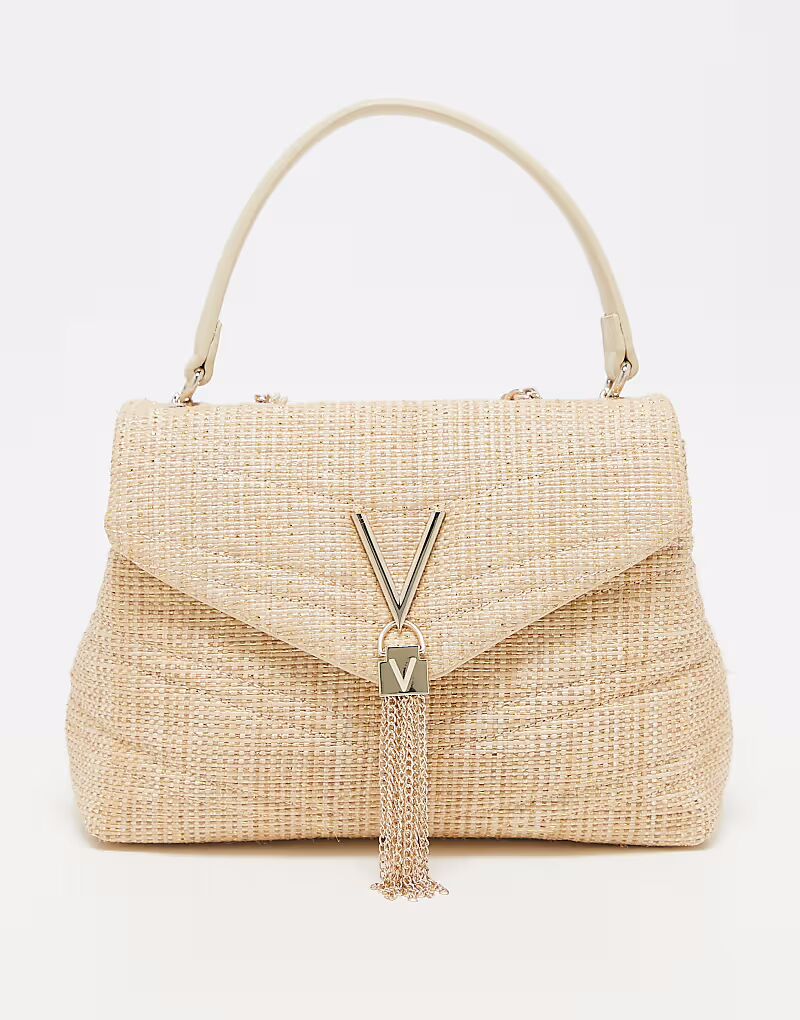 

Сумка Valentino privilege из блестящей соломы с ремешком через плечо в натуральном цвете Valentino Bags