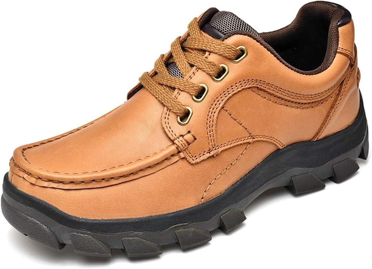 

Мужские треккинговые кроссовки для активного отдыха на улице, с круглым носком, для бега, на шнуровке, дышащие, водонепроницаемые, противоскользящие, спортивные, повседневные, рабочие Generic, светло-коричневый