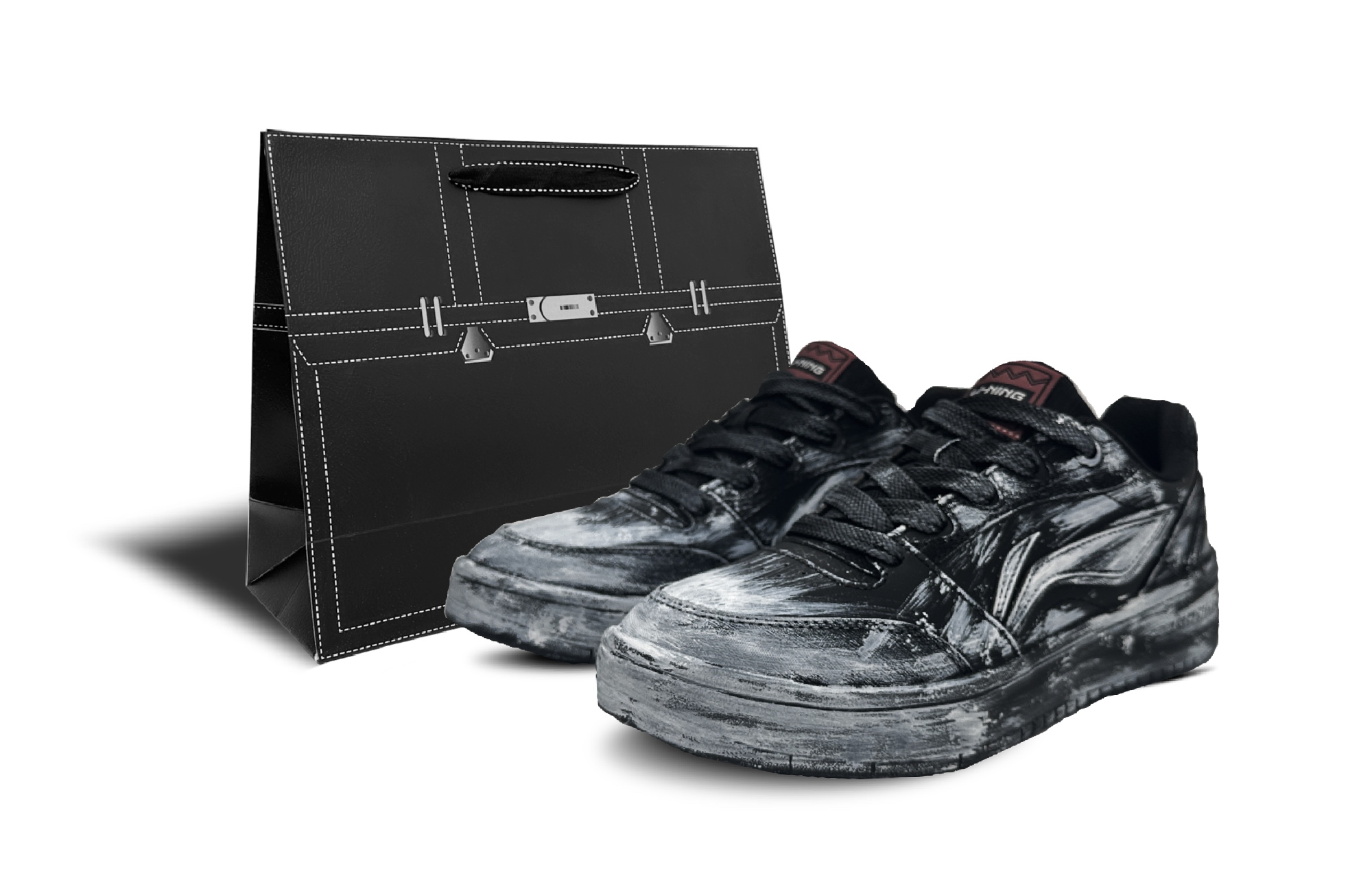 

Yuanbao V3 нескользящие амортизирующие с устойчивостью к истиранию низкие кроссовки для скейтбординга мужские LINING, белый