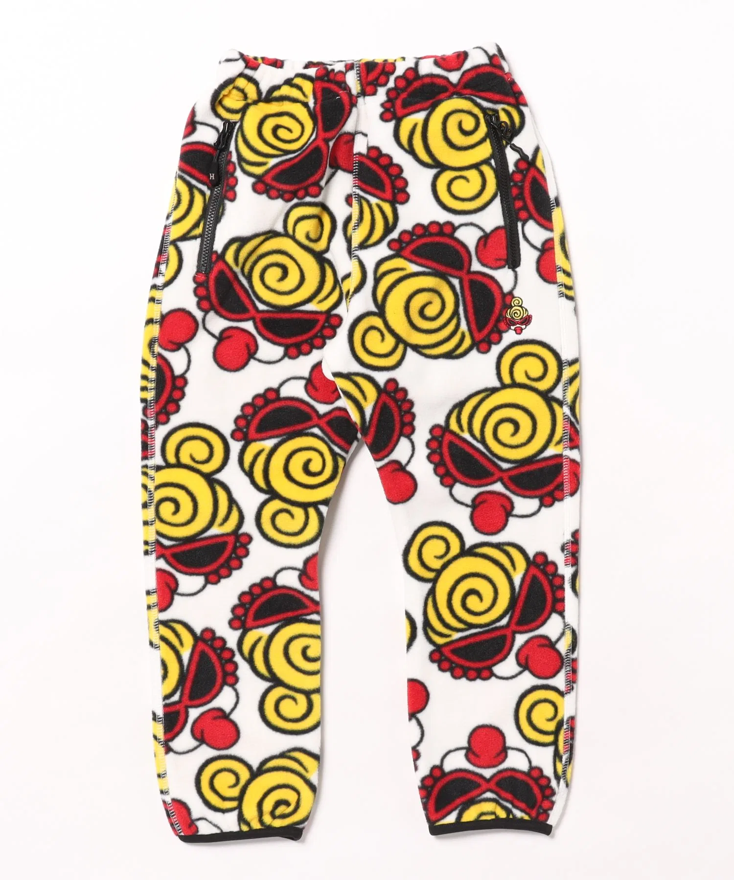 Детские штаны из микрофлиса HYSTERIC MINI с принтом белые