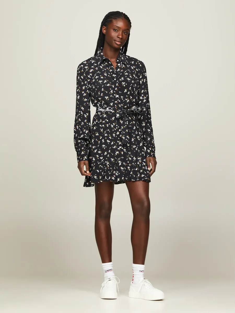 

Платье-рубашка Tommy Jeans "TJW MINI FLORAL BELTED DRESS EXT" с надписью логотипа Tommy Jeans, цвет Spring Floral