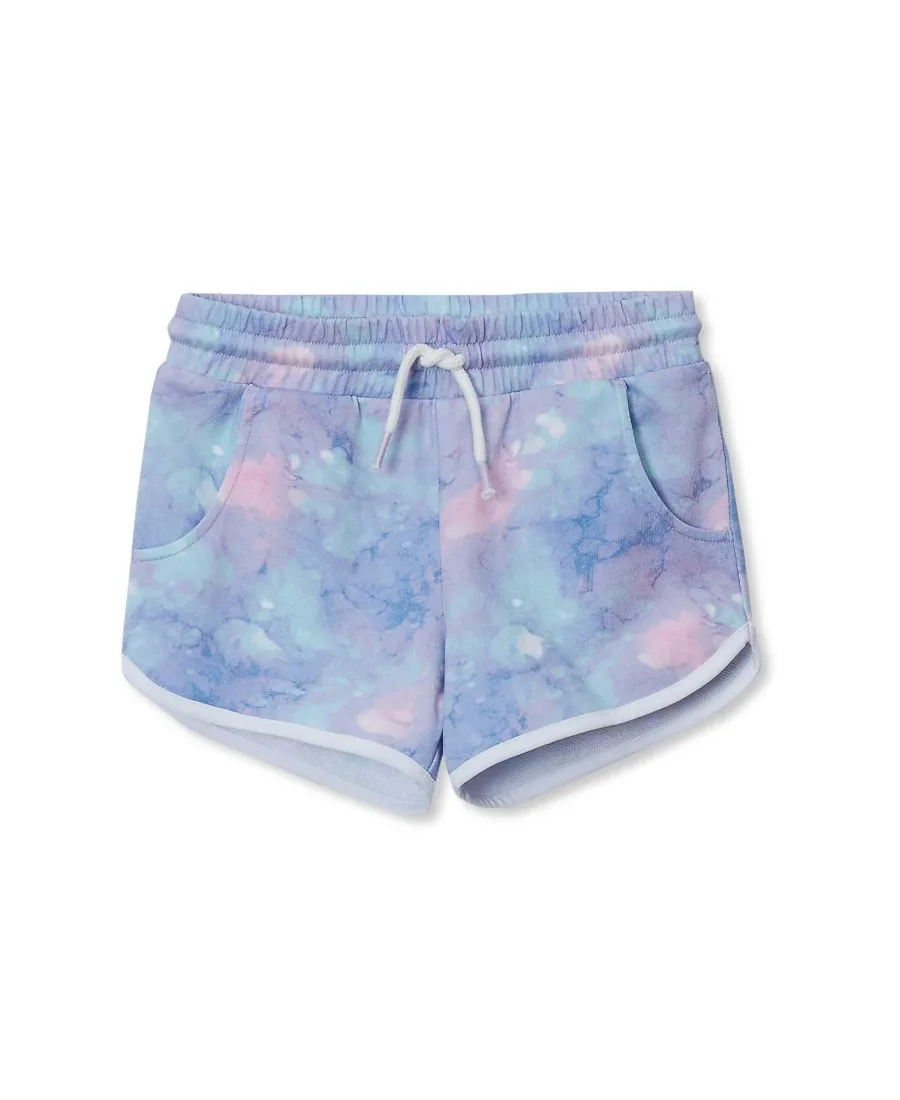 Шорты Big Girls Plus Camp Shorts Lands' End, watercolor bubbles/фиолетовый