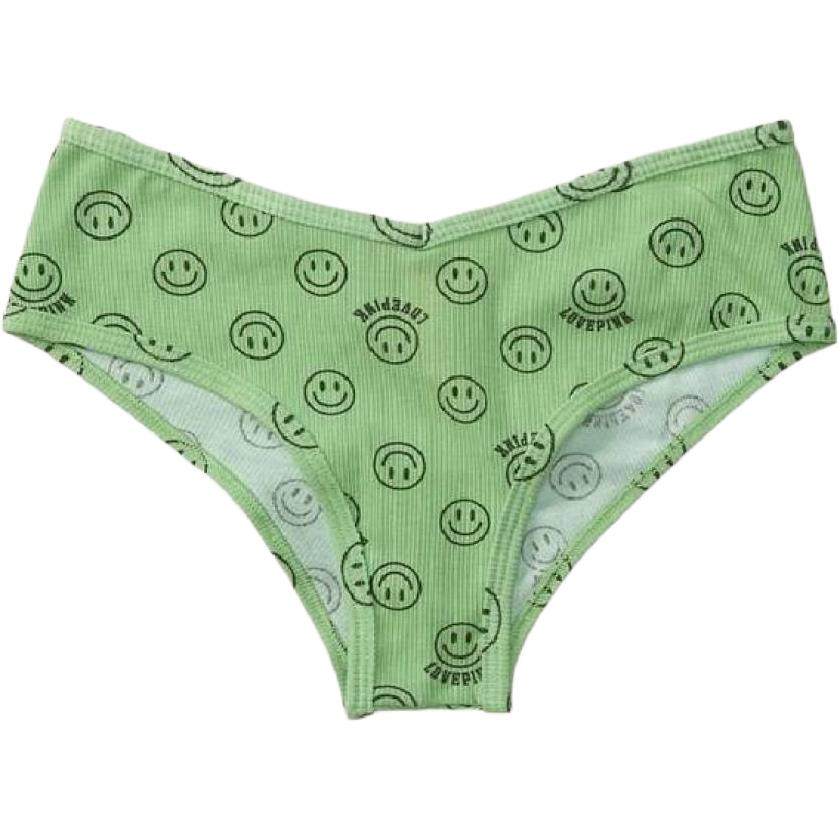 

Victoria's Secret Женские трусы PINK, 1 шт., светло-зеленый смайлик