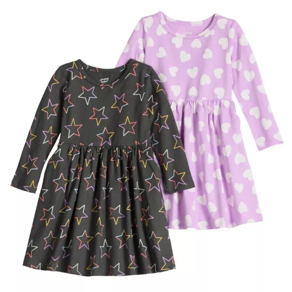 

Платье для девочек 4-12 лет, 2 пары, с длинными рукавами Jumping Beans, цвет heart tossed pink
