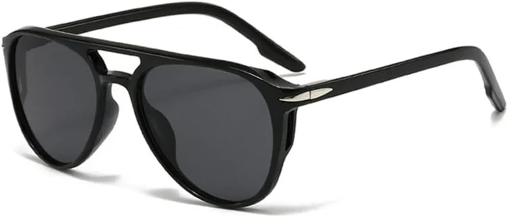 

Солнцезащитные очки с защитой UV400 | Двойные перемычки, заклепки, сине-зеленый цвет | для женщин и мужчин, для занятий спортом на открытом воздухе и путешествий DSVIGF, Black Grey