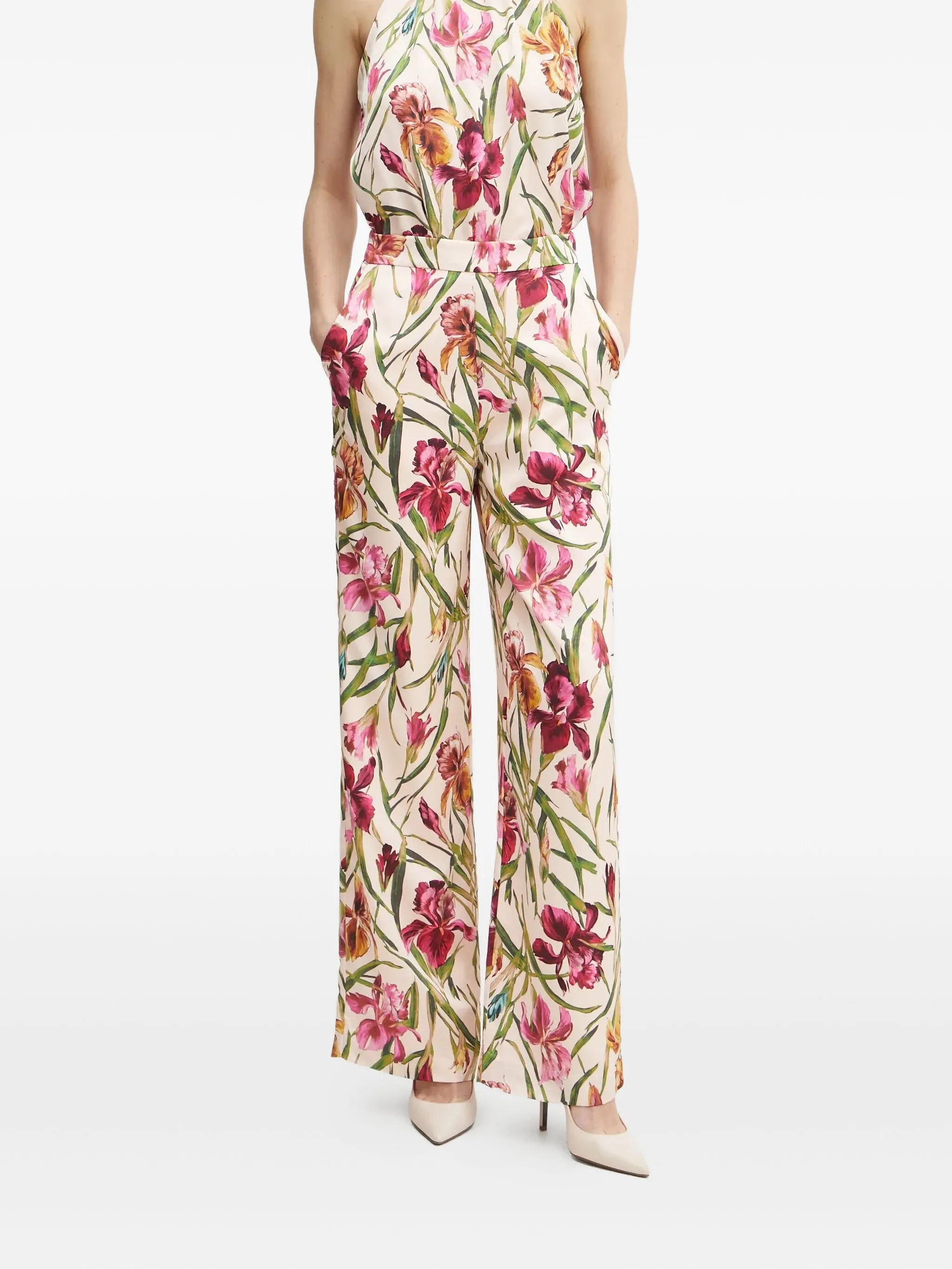 

Брюки с цветочным принтом Guess Usa, бежевый