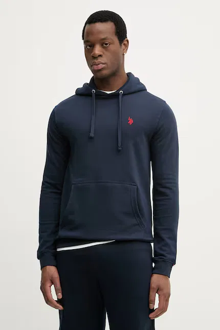 Худи мужское с капюшоном DHM LB U.S. Polo Assn., синий