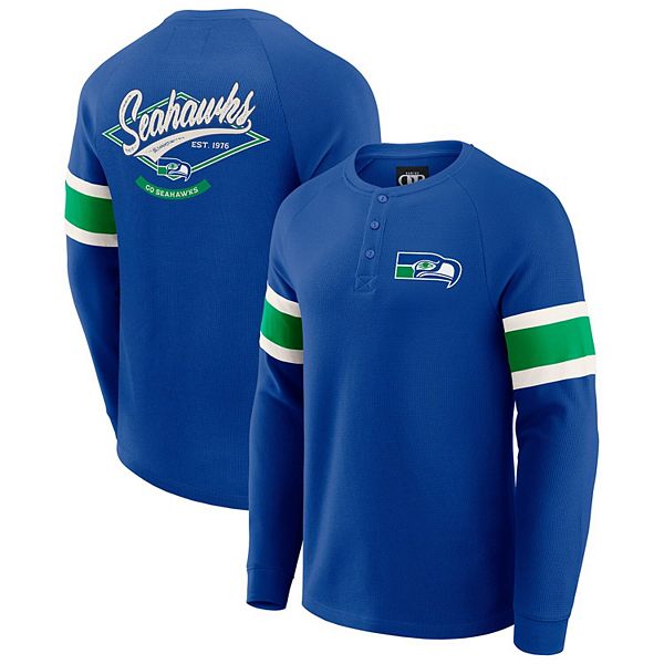

Мужская футболка-поло с длинным рукавом реглан waffle-knit royal seattle seahawks Darius Rucker Collection By Fanatics