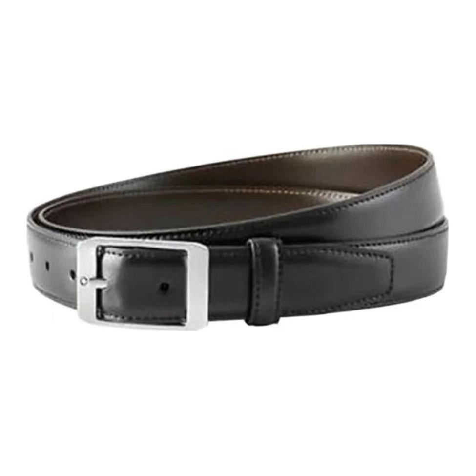 

MONTBLANC Мужской кожаный ремень из коровьей кожи черный шириной 3 см, Black