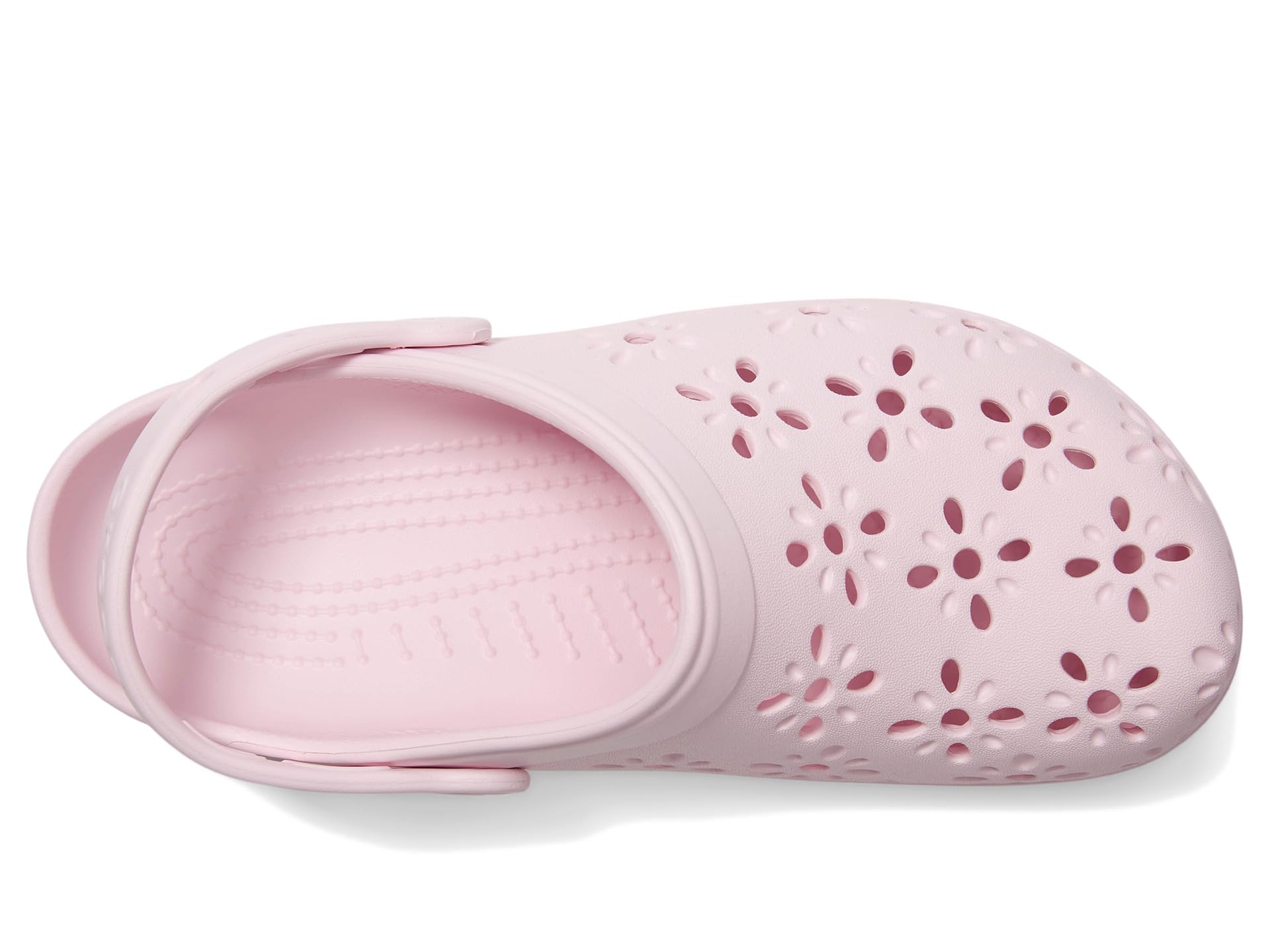 Туфли Crocs Kids Classic Clogs with Floral Cut Out Design, цвет Pink Milk — фото 2