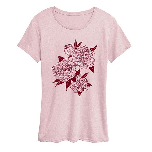 

Футболка с пионами для женщин Licensed Character, Heather Pink, Розовый, Футболка с пионами для женщин Licensed Character, Heather Pink
