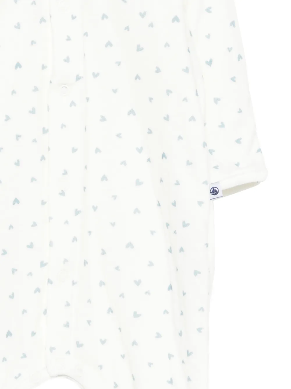 Детский комбинезон с воротником и принтом в виде сердечек Petit Bateau, белый — фото 3