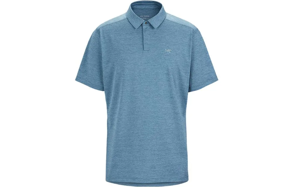 Футболка-поло мужская с воротником, умеренно прямого кроя Arcteryx, Bamboo Moon Blue Gray/Solace Heather