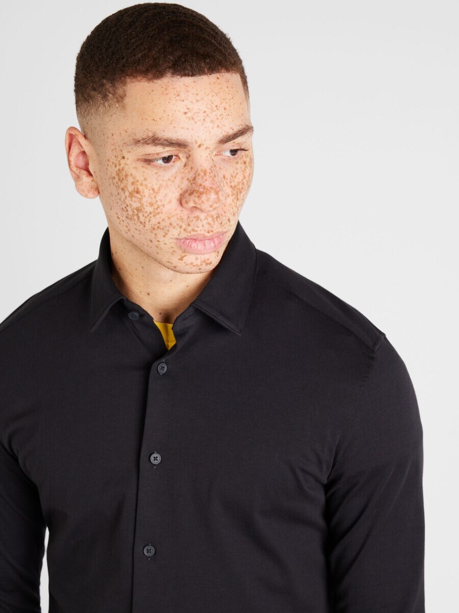 Деловая рубашка BOSS Slim fit Business Shirt P-HANK, черный — фото 3