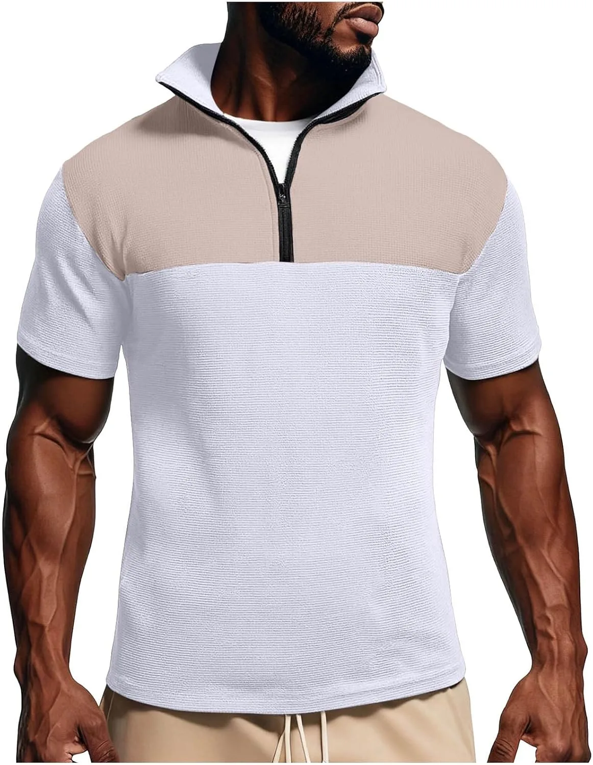 

Мужская футболка поло Vintage Color Block вязаная, Casual Slim Fit Lmdudan