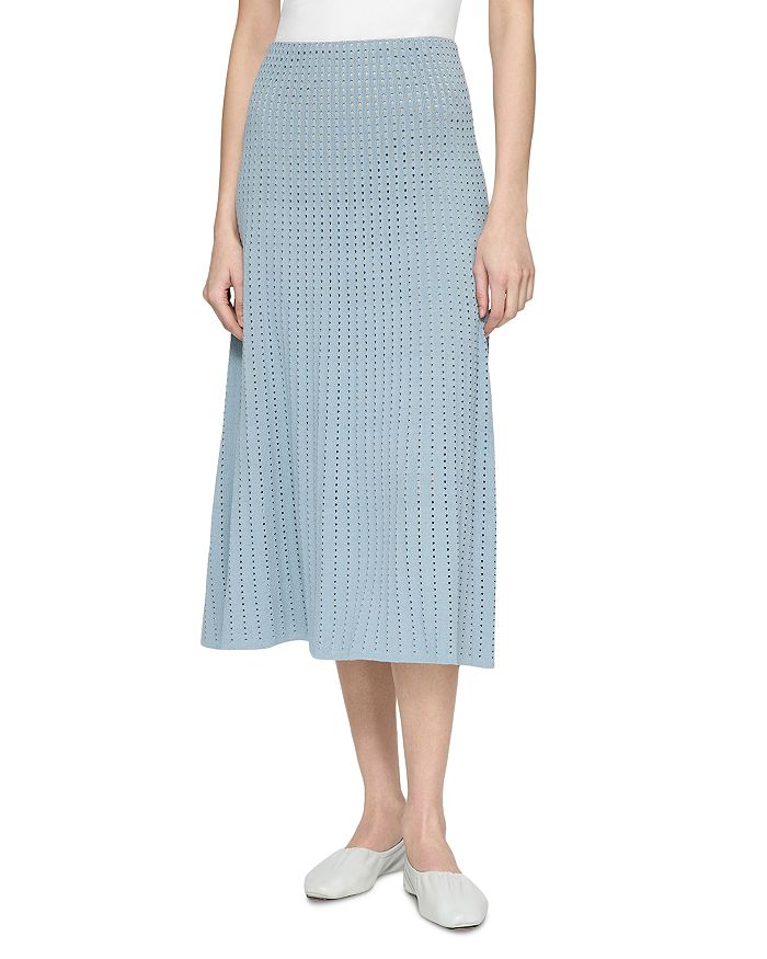 

Юбка с ажурным стежком Lafayette 148 New York, синий