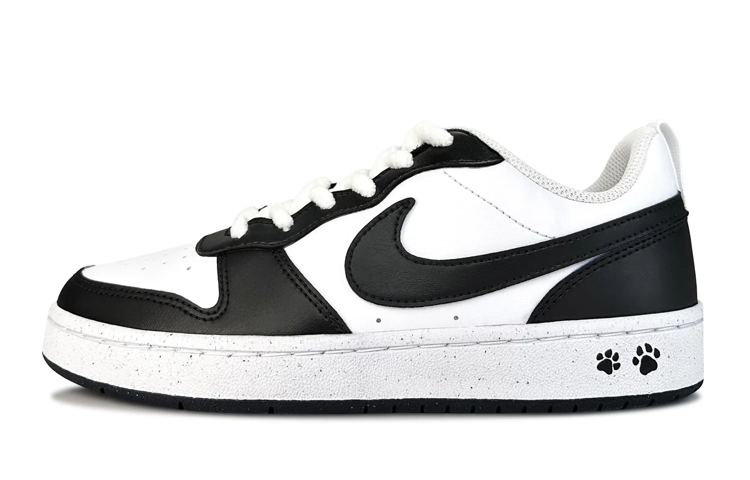 Nike Кроссовки для скейтбординга Court Borough Panda Paw с амортизацией и противоскользящей подошвой, черно-белые, для подростков
