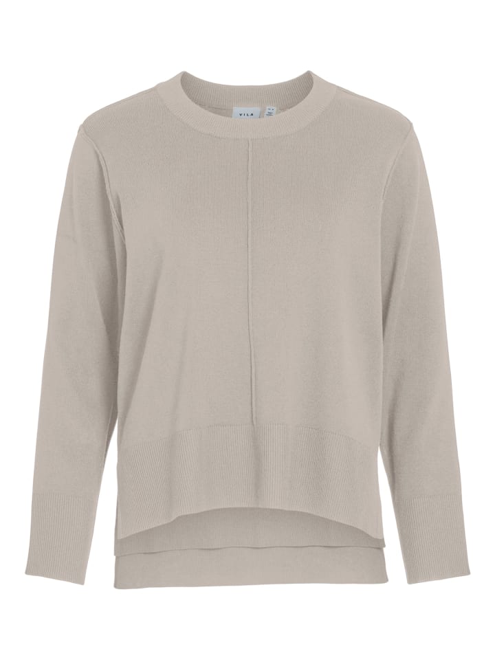 

Вязаный свитер с длинными рукавами серебристо-серого цвета Vila