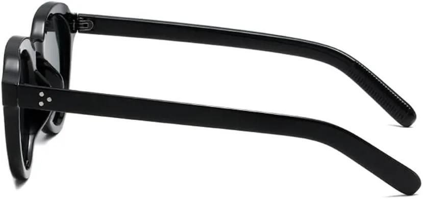 

Круглые прозрачные солнцезащитные очки UV400 в стиле панк с заклепками для женщин и мужчин, для занятий спортом на открытом воздухе и верховой езды UYPTK, Black Grey