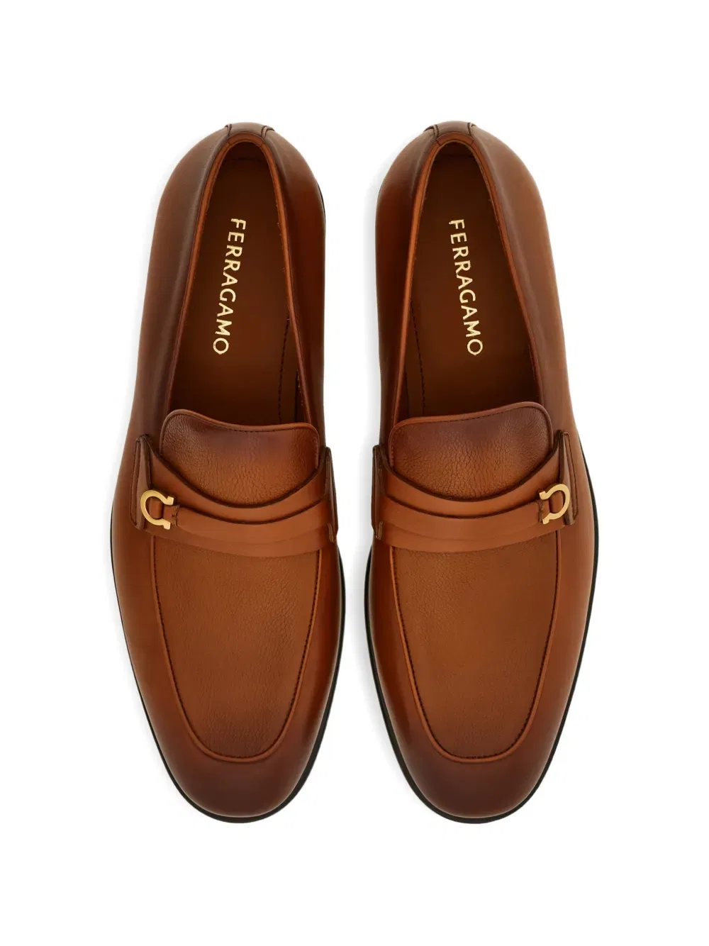 Лоферы с миндалевидным носком Ferragamo, коричневый — фото 3