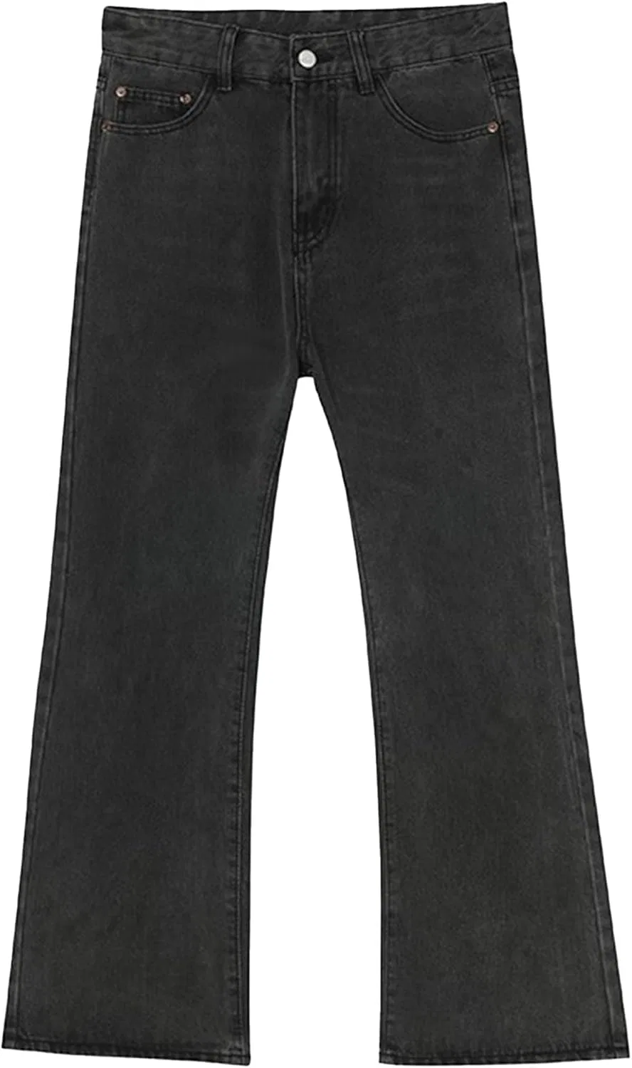 Джинсы клеш Fit Comfort, черно-серые