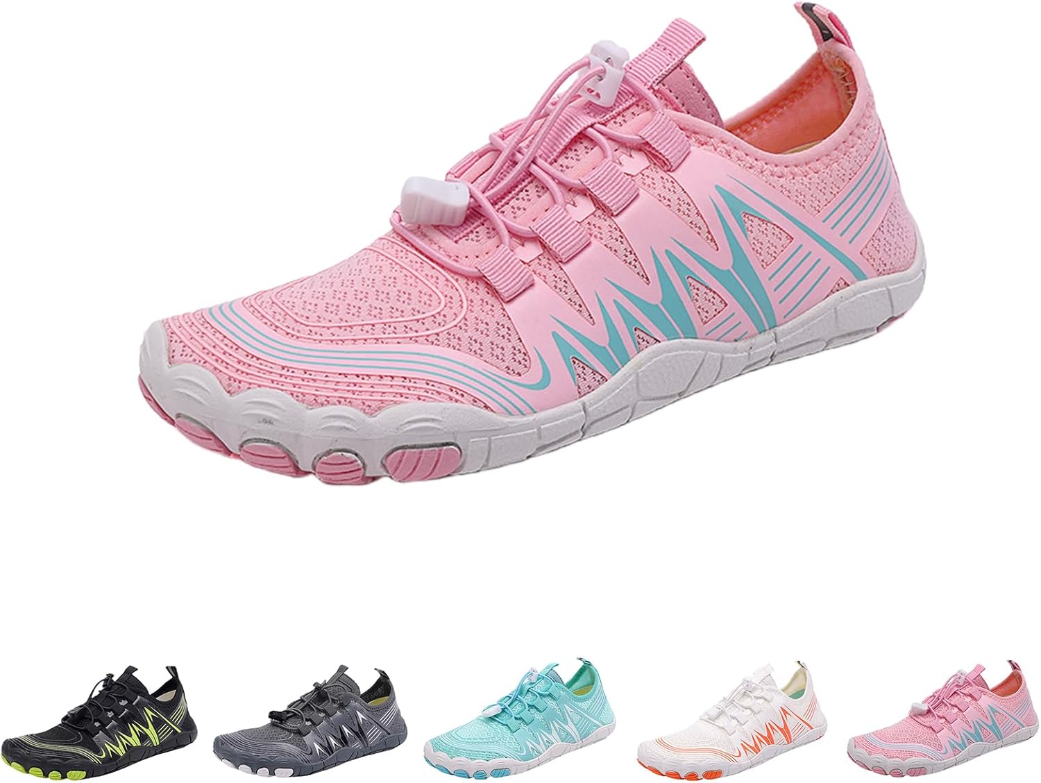 

Женские заземленные кроссовки, повседневные кеды без шнурков, нескользящая спортивная обувь с широкой носочной частью, водные туфли для женщин и мужчин Generic, розовый