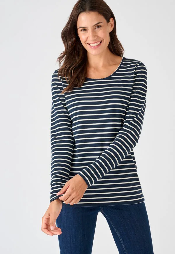 

Футболка с длинными рукавами из термолактила Damart, Marine Rayé, Синий, Футболка с длинными рукавами из термолактила Damart, Marine Rayé