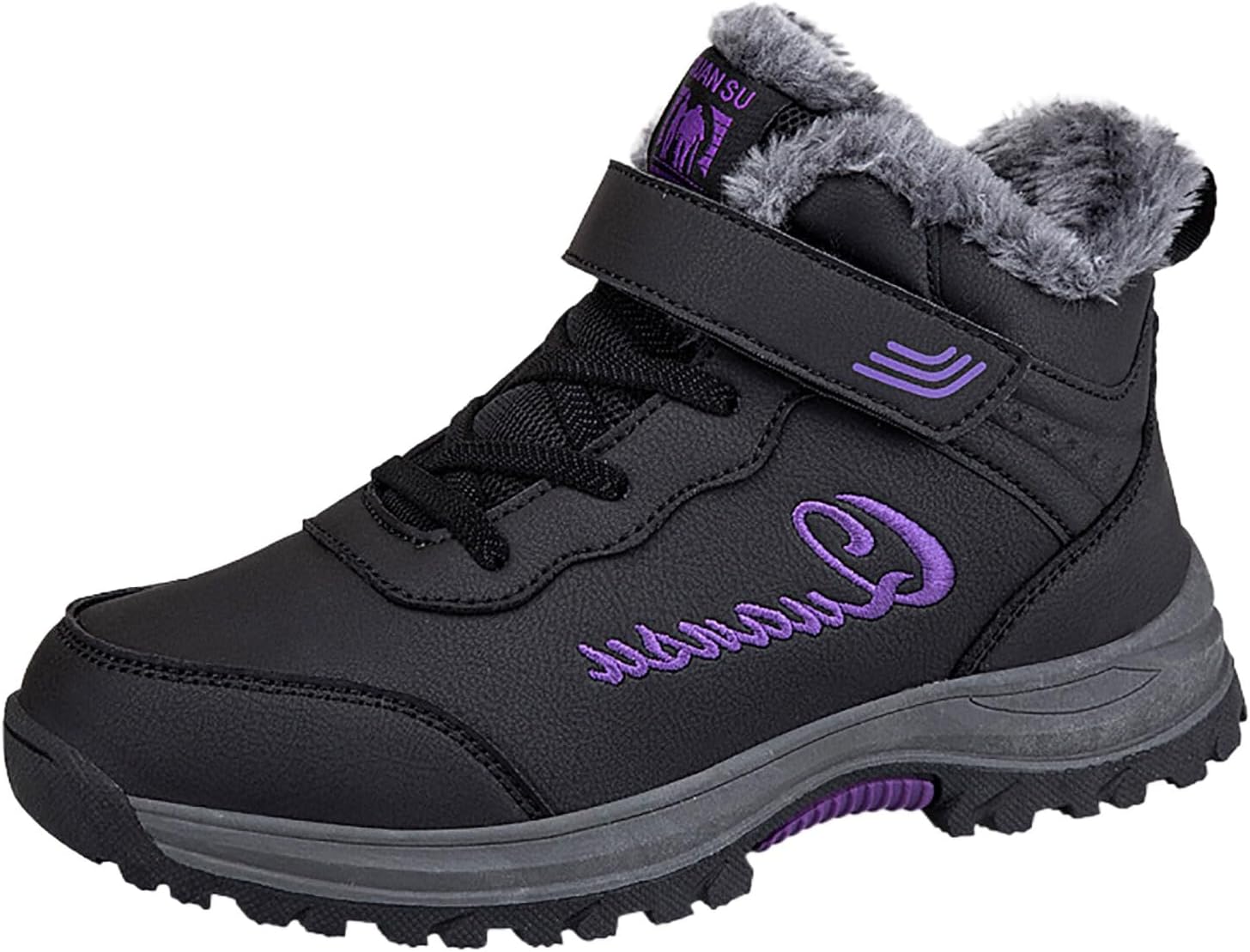 

Мужские и женские зимние ботинки, утепленные флисом, слипоны на щиколотку, легкие ботинки с меховой подкладкой, модные спортивные ходовые туфли Generic, черный