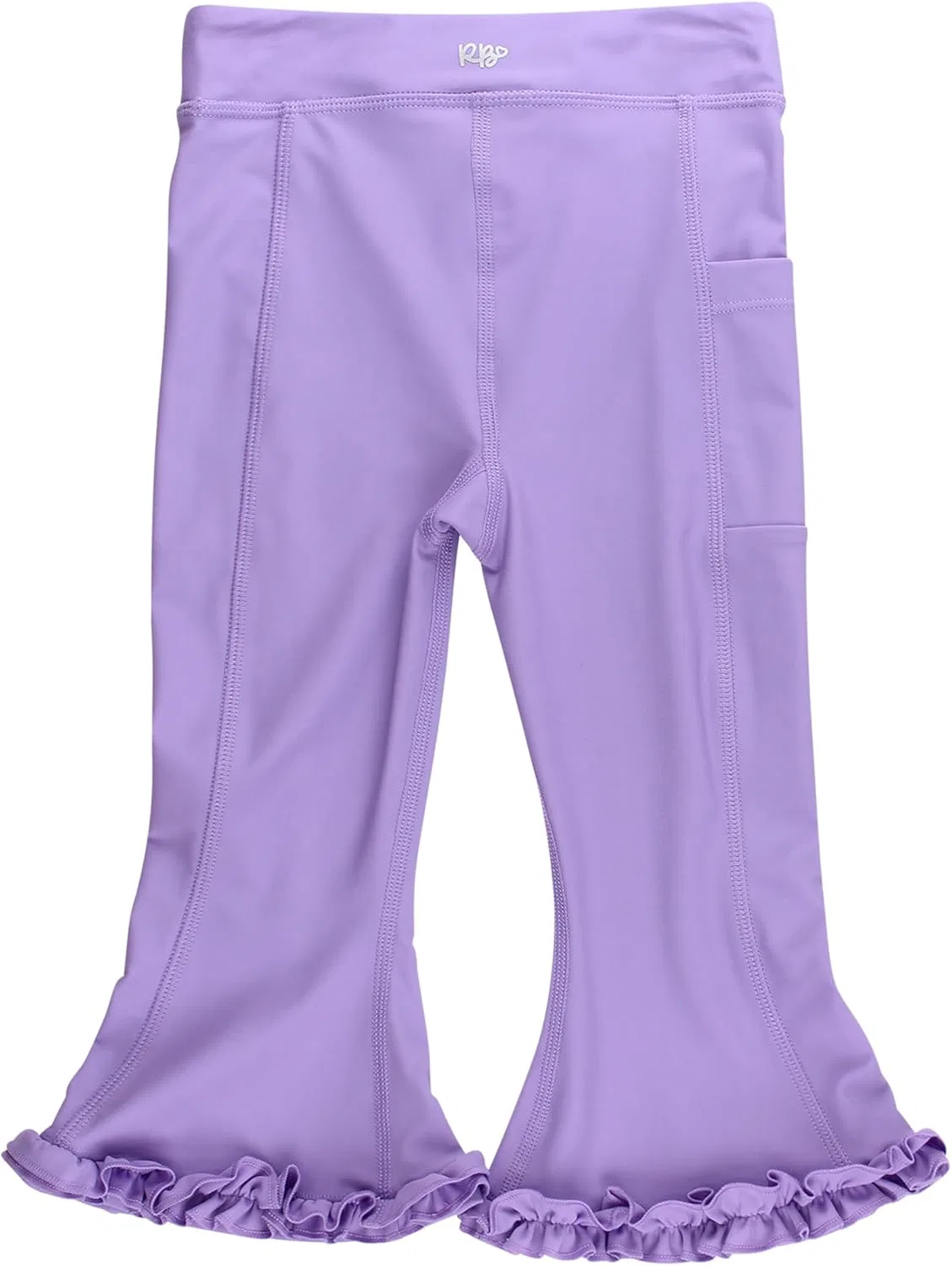 Детские активные брюки с рюшами RuffleButts, цвет Wisteria Purple — фото 2