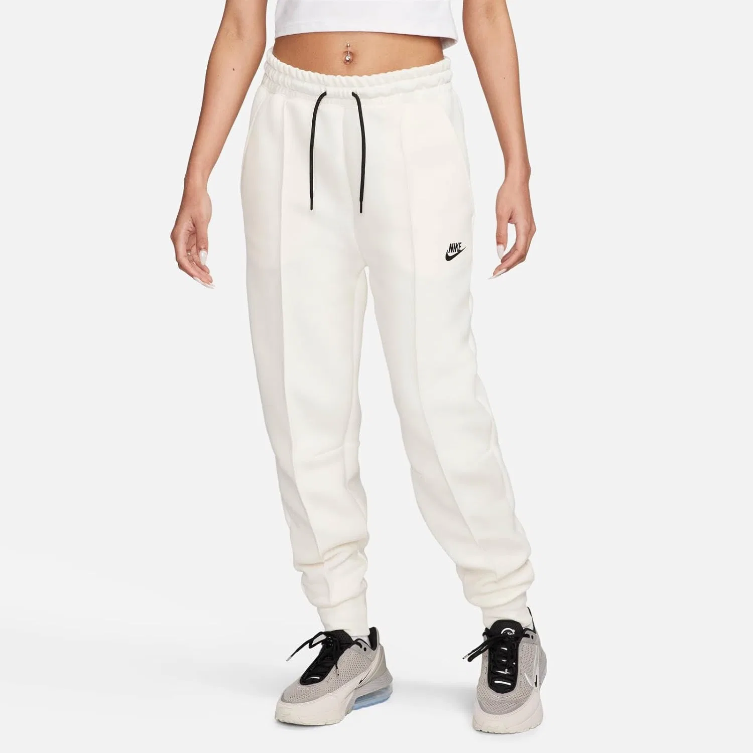 Женские спортивные брюки Nike Tech Fleece, цвет Ivory/Black Shovels