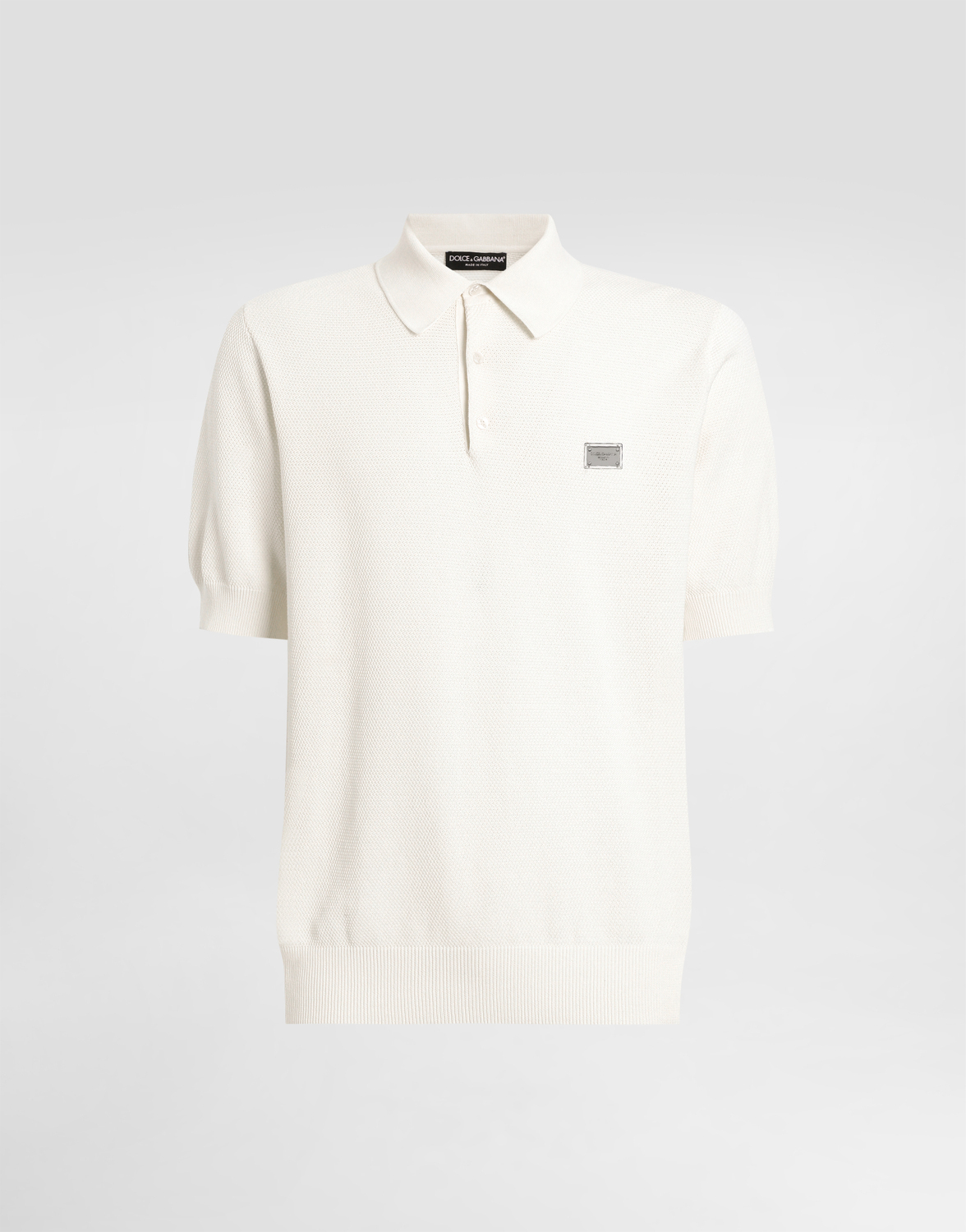 

Хлопковое поло с нашивкой-логотипом Dolce & Gabbana, белый