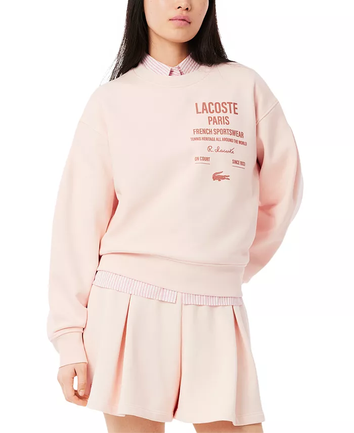 

Женский оверсайз свитшот с круглым вырезом LACOSTE USA, белый