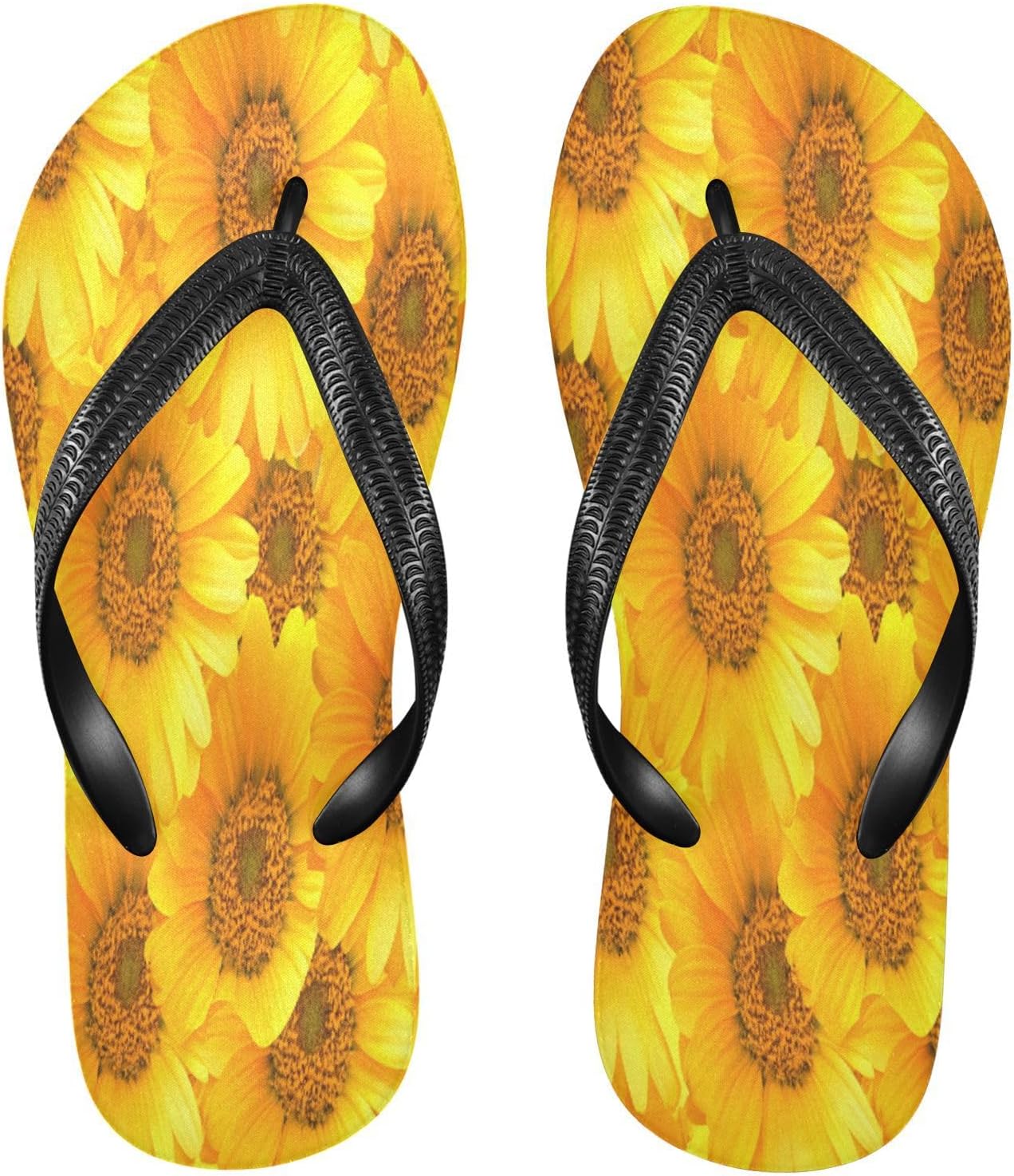 

Желтые пляжные шлепанцы с хризантемой, резиновые нескользящие летние тапочки для женщин и мужчин, для прогулок Sinestour