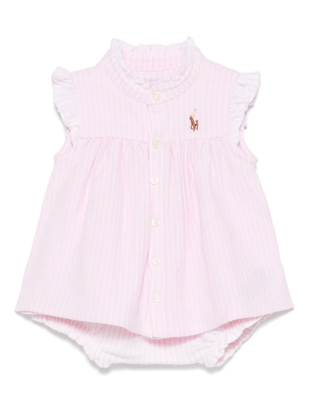 

Комплект из футболки и полосатых шортов POLO RALPH LAUREN KIDS, розовый
