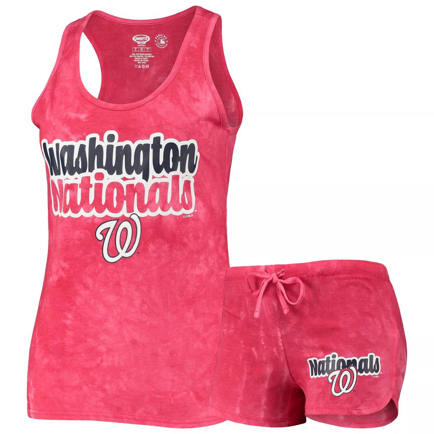 

Женский спортивный красный комплект из топа и шорт Billboard Racerback от Washington Nationals Concepts Sport