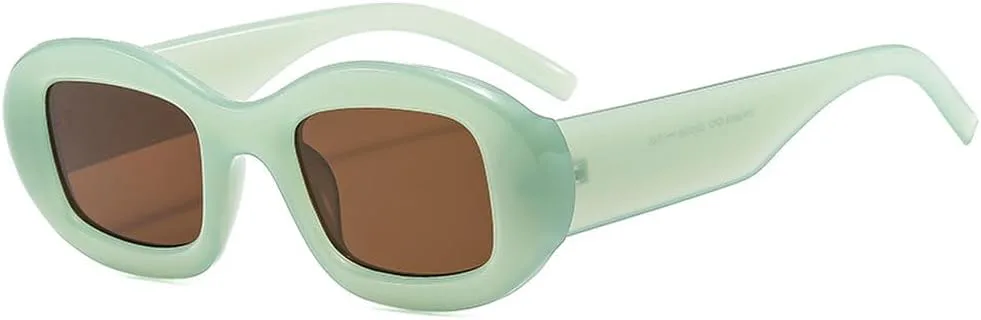 

Солнцезащитные очки в стиле ретро с овальной оправой небольшого размера для женщин с круглым и круглым лицом, высококачественные солнцезащитные очки TVTBBVV, Green