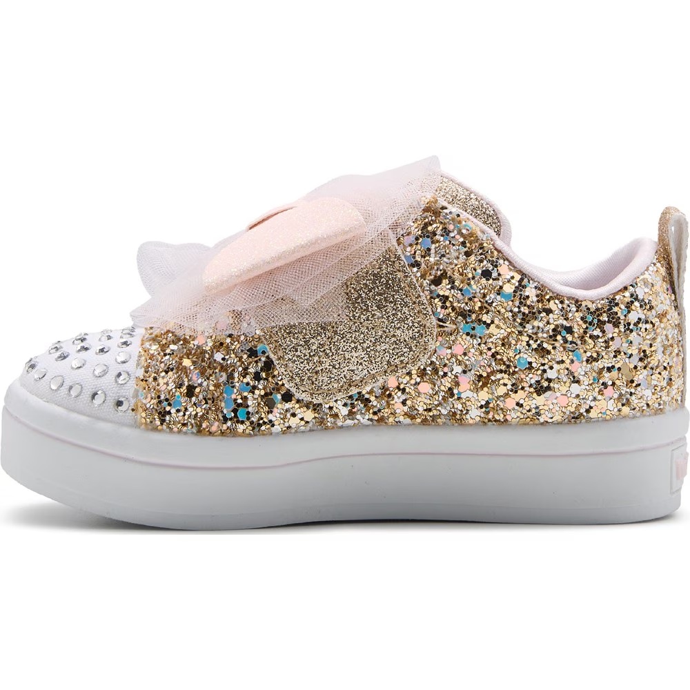Детские светящиеся кроссовки Skechers twi-lites 2.0 для малышей, gold glitter multi — фото 2