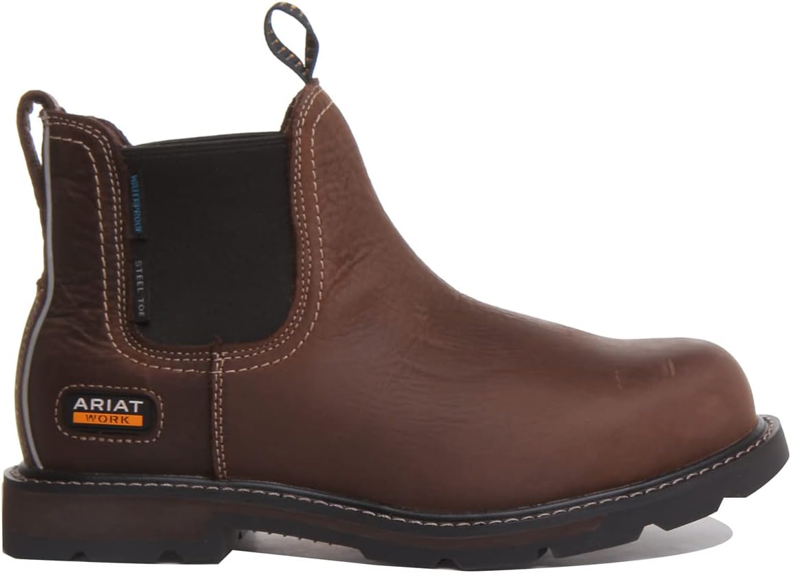 Мужские ботинки Ariat Groundbreaker Jod Eniso H2O St коричневые - водонепроницаемые, брызгозащитные, с металлической промежуточной подошвой, устойчивой к пробиванию — фото 2