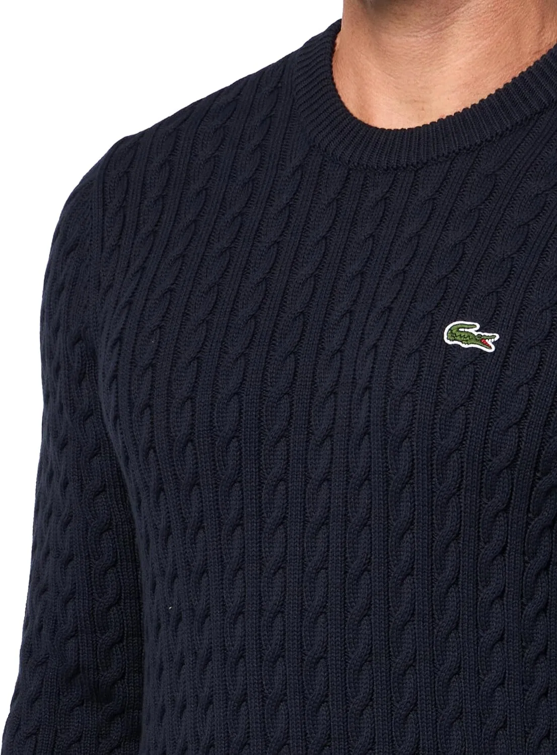 Мужской хлопковый свитер крупной вязки Lacoste — фото 3