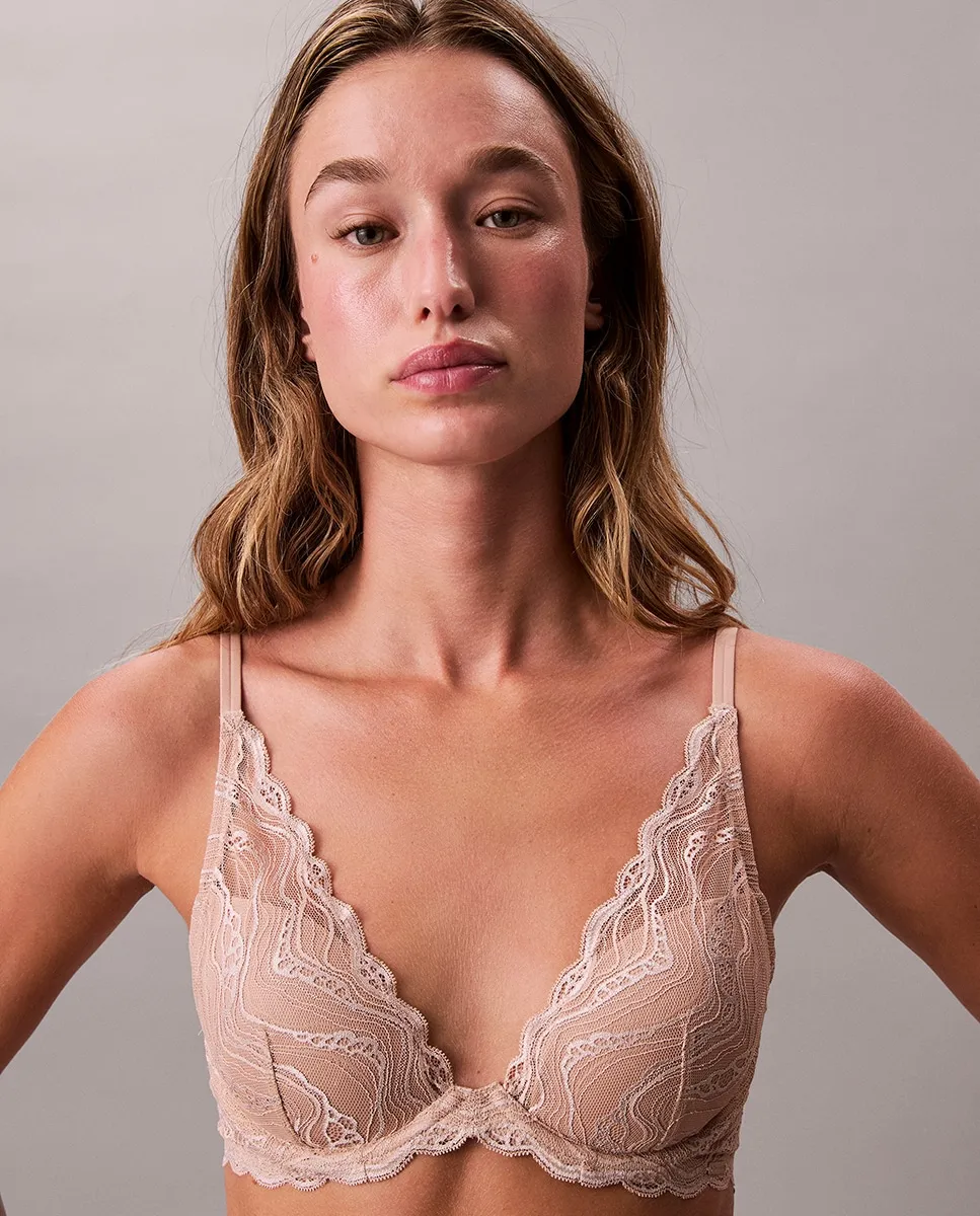 

Бюстгальтер с формованной чашкой SENSUAL STRETCH LACE Calvin Klein, бежевый