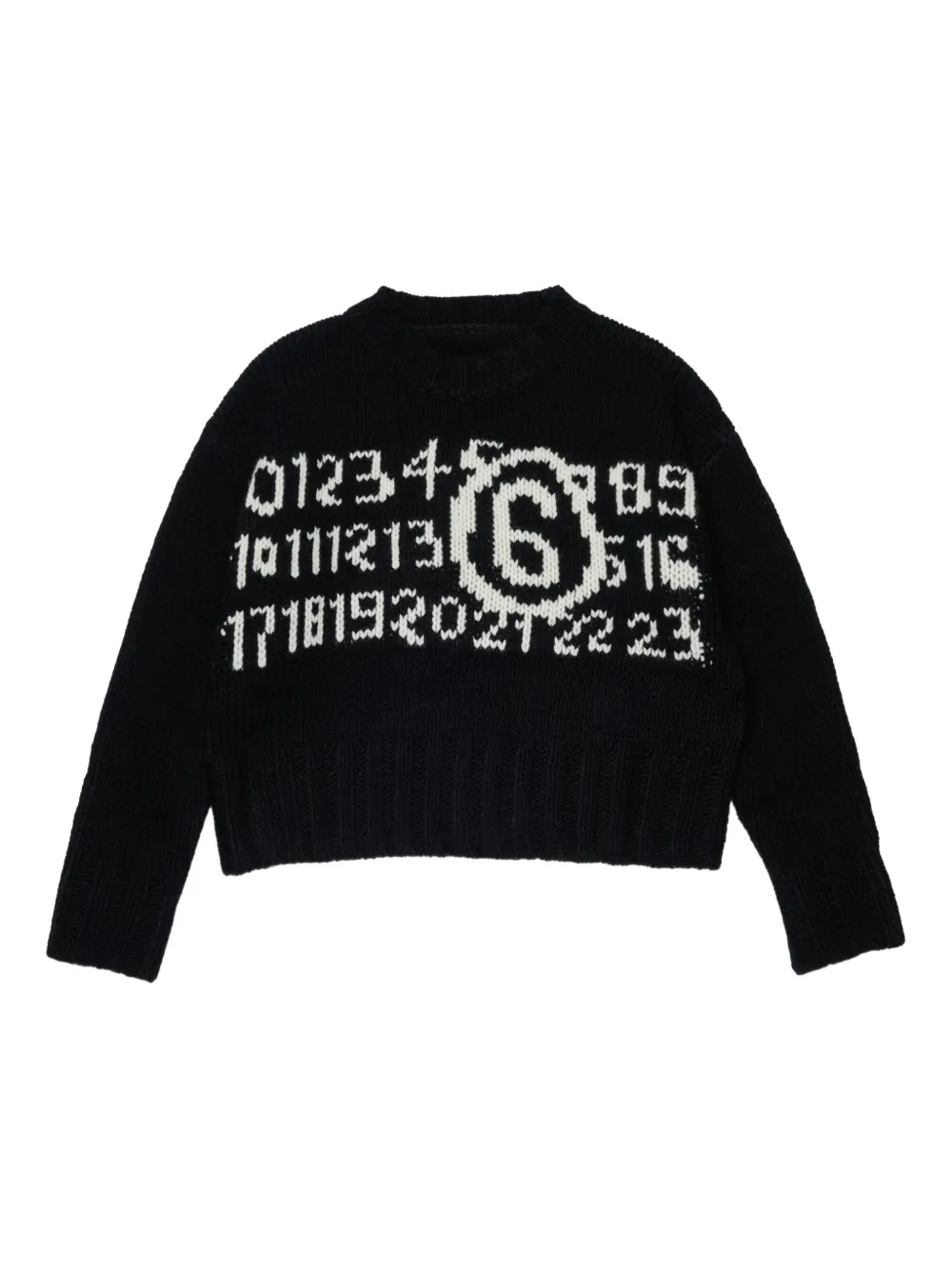 

Свитер с узором Numbers MM6 Maison Margiela Kids, черный