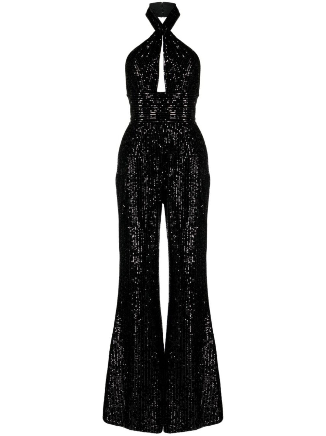 

Комбинезон с пайетками и вырезом халтер Elie Saab, черный