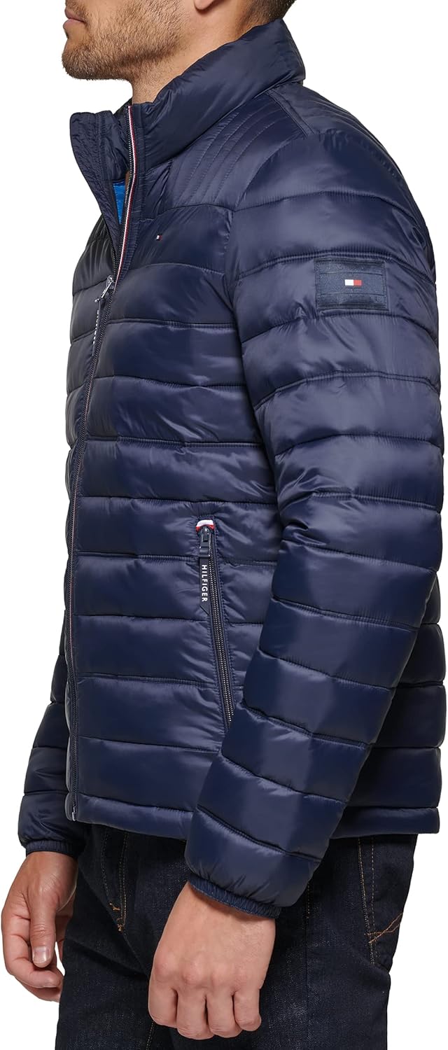 Мужская стеганая куртка Tommy Hilfiger с вышитым логотипом, Midnight — фото 3