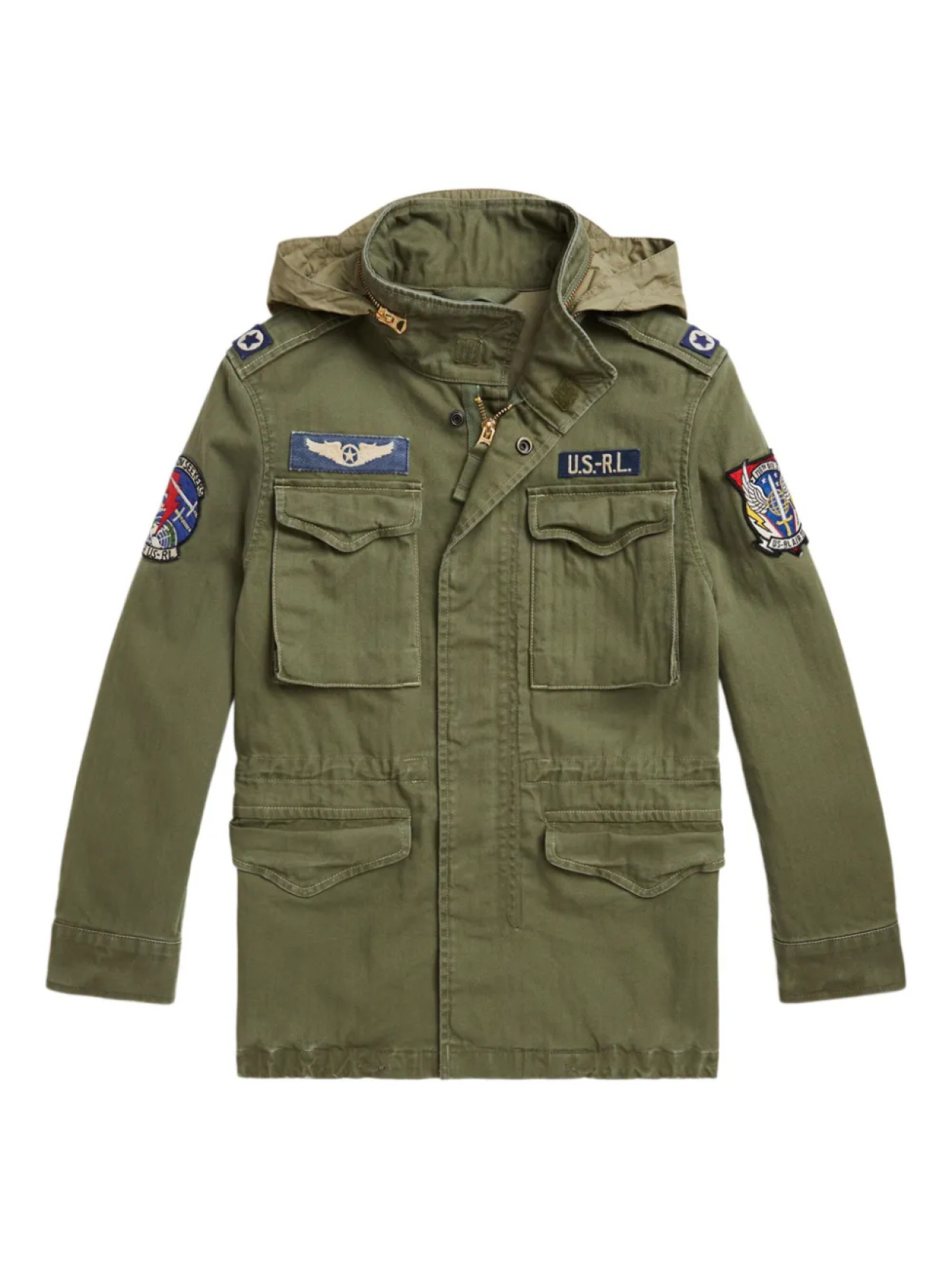 

POLO RALPH LAUREN KIDS куртка с узором в елочку, зеленый