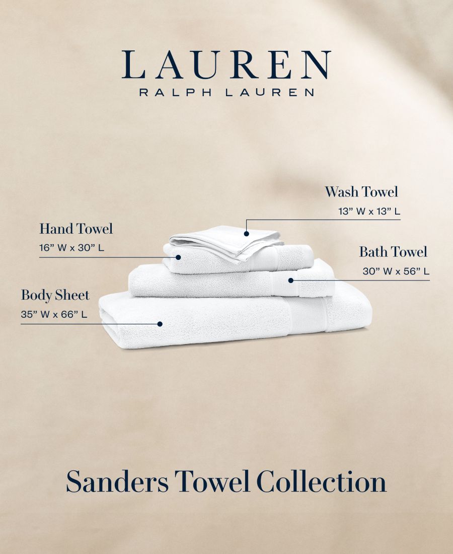 Салфетка для умывания sanders из прочного антимикробного хлопка, 13 x 13 дюймов. Lauren Ralph Lauren, White — фото 2